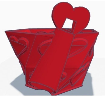 ricaricabile guidato cuore fioriera contenitore sughero tazza luce San Valentino giorno contenitori 3d print model - Mito3D