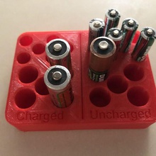 rechargeable battery tray organizer aaa aa 3d print model - Mito3D