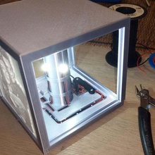recargable usb lithophane caja cubo powerbank de la electrónica casa decoración banco energía pie luz linterna lámpara cuadro lithophanes lithopane 3d print model - Mito3D