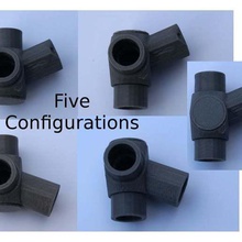 reconfigurable 225 & 45 degree 3-way elbows 1 2 inch pvc pipe fitting series halfinchpvcfittings update 2015-07-03 various diy support 3d print model - Mito3D