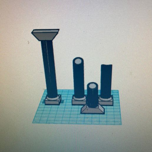 ricreato antico rovinare edificio colonne scenario architettura rovine 3D print model - Mito3D