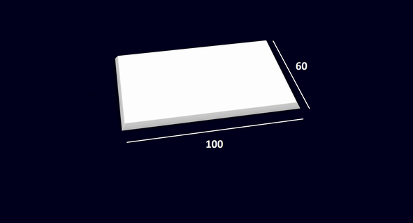 rectangular base 60x100mm 3d print model - Mito3D