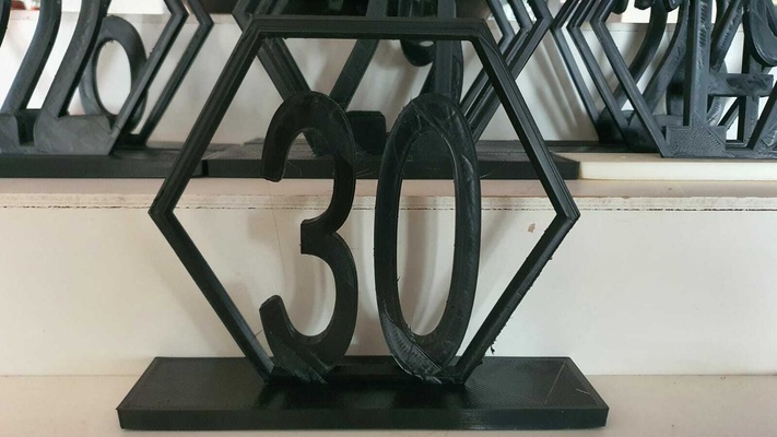 rectangular centerpiece numbers base furniture decor party 3d print model - Mito3D