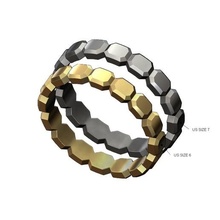 dikdörtgen yönlü ödünç vermek grup 3d Yazdır model takı faset geometrik yüzük düğün nişan moda yazdırılabilir altın gümüş mücevher sterlin modern Menring erkekler düşük profil 3d print model - Mito3D