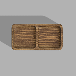 rechteckig Tablett 2 Abschnitte cnc Schwan Teller Portion Holzbearbeitung Datei Holz 3d print model - Mito3D