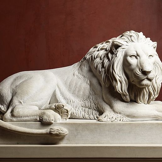 recumbent lion art sculpture memorial animal king scan 3D print model - Mito3D