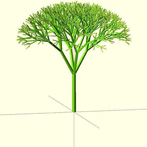recursiva de árvore a arte da matemática recursividade openscad personalizador 3D print model - Mito3D