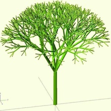 recursive tree degree randomness customizer random math_art 3d print model - Mito3D