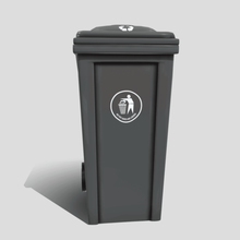 recycle bin game recycling modern wheelie rubbish waste pbr low poly asset 3d print model - Mito3D