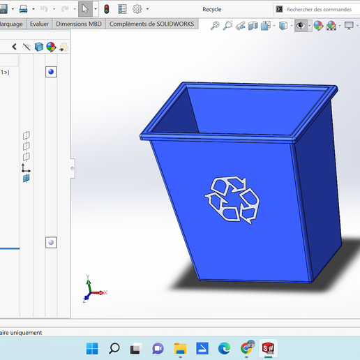 recycle bin 3D print model - Mito3D