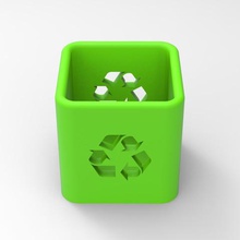 recycle themed pencil holder home nature box 3d print model - Mito3D
