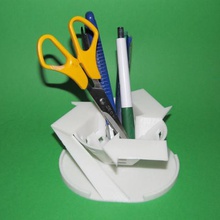 recycling organiser home xyzchallenge office desk stationery recycle 3d print model - Mito3D