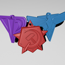 red alert 2 keychains command_and_conquer red_alert red_alert_2 soviet allies yuri logo 3d print model - Mito3D