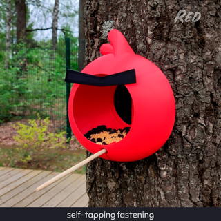 kırmızı kızgın kuşlar besleyici ev kuş Kuş yuvası dış şişko Bahçe tohum doğa mekan tohumlar hayvanlar 3d print model - Mito3D