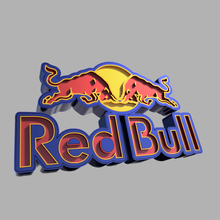 red bull led lamp light letter marquee logo redbull 3d print model - Mito3D