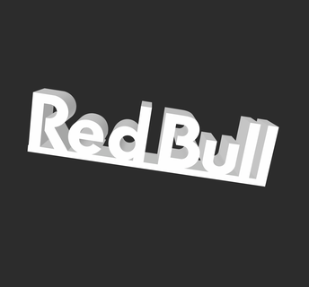 red bull logo stand sign symbol redbull f1 racing drink 3d print model - Mito3D