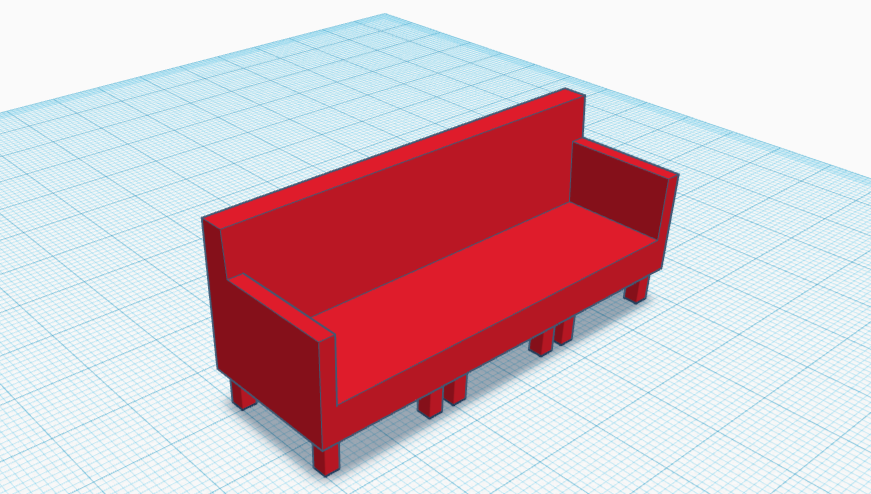 rojo sofá 3D print model - Mito3D