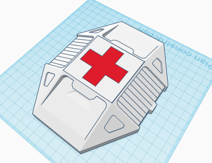 vermelho Cruz aréola kit médico topo v1 combate evoluiu alcance vídeo jogos 3d print model - Mito3D