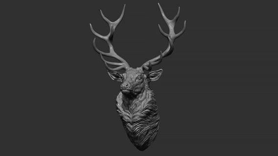 kırmızı geyik büst Alageyik heykel hayvan baş moo inek Boynuz batı dekor yazdırılabilir kolye madalyon cnc takı heykeller Sanat 3d print model - Mito3D