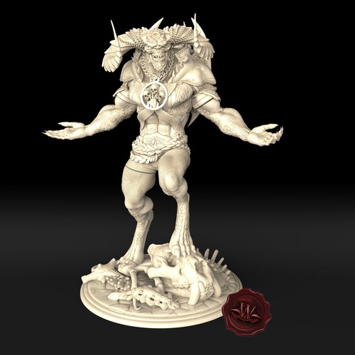 red demon walades miniatures mini studio art monster statuette sculptures 3D print model - Mito3D