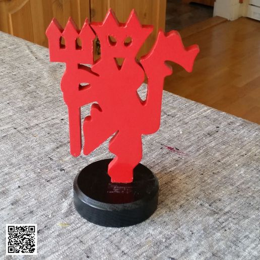 rouge diable Manchester uni art Football équipe diables statue sculptures 3D print model - Mito3D