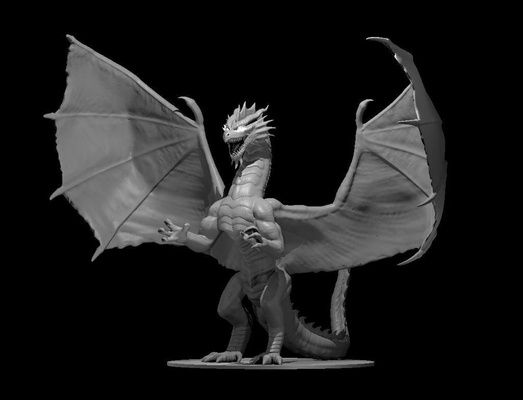 red dragon game dnd dragons dungeons games 3d print model - Mito3D