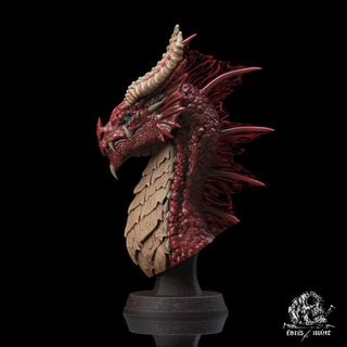 vermelho Dragão fracasso pre supported 3d print model - Mito3D