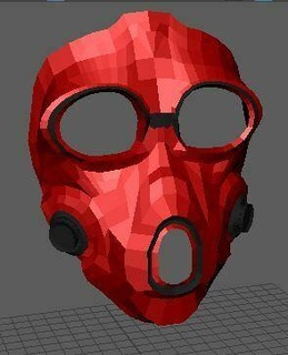 red gas mask 21 3d print model - Mito3D