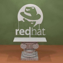a red hat logotipo arte sinais de logotipos vermelho chapéu 3d print model - Mito3D