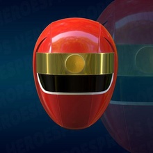 rojo casco kakuranger 3d print model - Mito3D