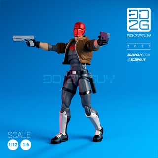 red hood - 3d printable articulated action figure action figure figure toys toy joints zipguy batman red hood jason todd robin hush batman hush jim lee  3d print model - Mito3D