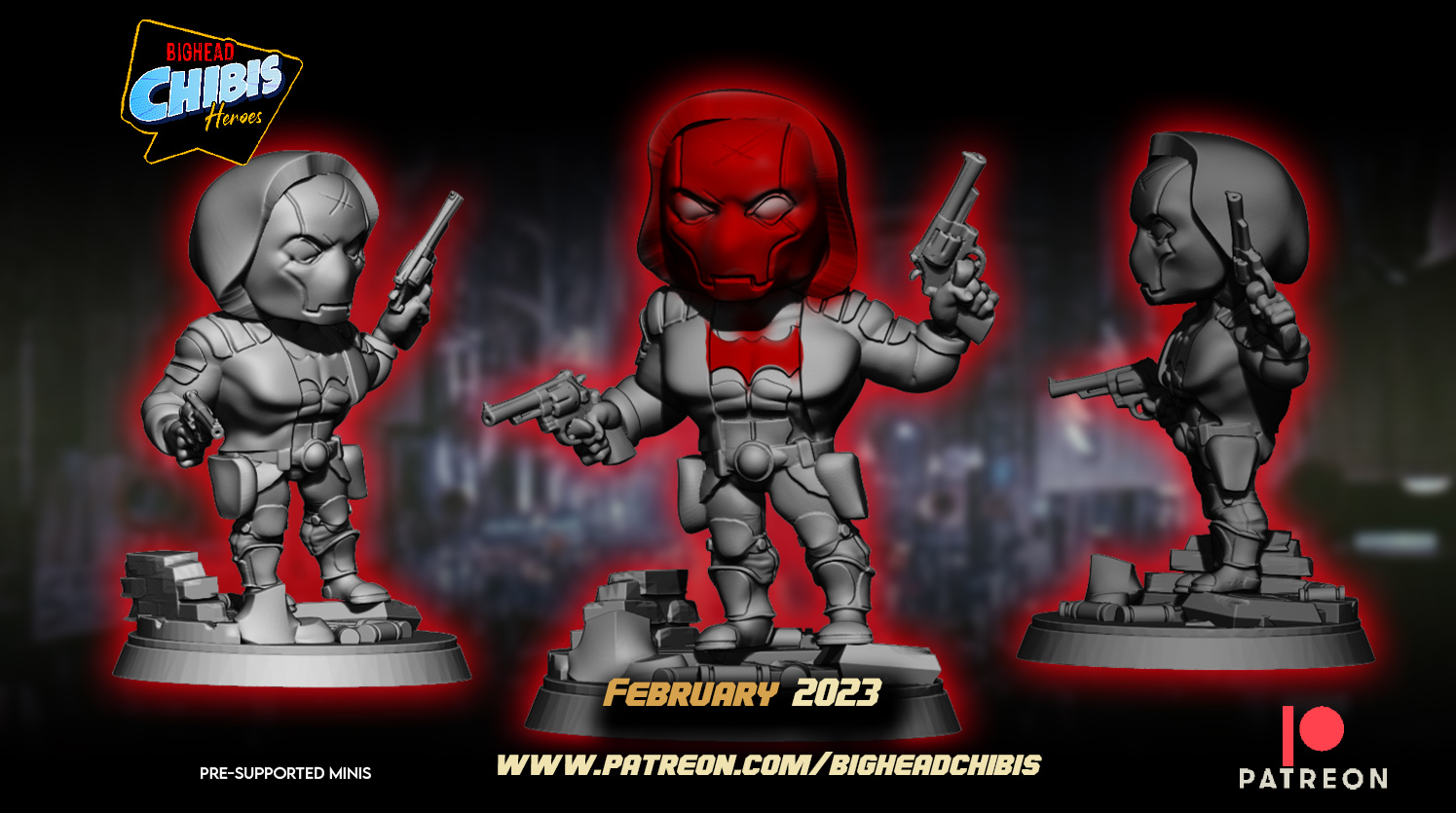 kırmızı başlık batman Gotham Chibi 3d 3D print model - Mito3D