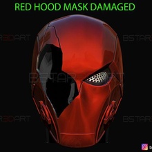 rouge capuche masque endommagé titans saison 3 dc bandes dessinées cosplay 3d impression modèle Chaperon casque costume Halloween Jeux 3d print model - Mito3D