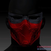 rojo capucha máscara dc historietas cosplay juego roja casco jason Todd superhéroe disfraz Víspera Santos 3d print model - Mito3D