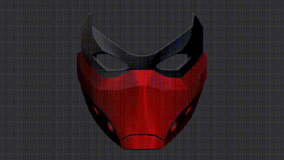 rojo capucha máscara v2 máscara capucha roja r3d cucaracha cucaracha roja redroach3d rojo capucha máscara dc cómic batman villano cómic forajidos heroe máscara careta Víspera Santos cosplay disfraz capucha roja jason Todd 3d print model - Mito3D