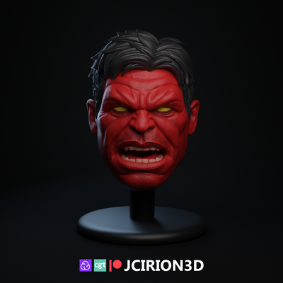 rojo casco hulk personalizado cabeza juego maravilla leyendas truenos 3d print model - Mito3D