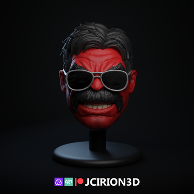 red hulk custom head + glasses game hul marvel legends thunderblts 3d print model - Mito3D