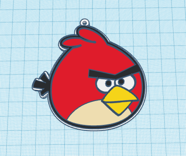 red keychain angry bird network souvenir gift accessory deecoration stl format video game 3d print model - Mito3D