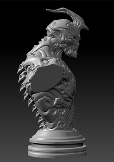 rouge Chevalier buste figure statue haute poly scifi extraterrestre personnage 3d print model - Mito3D