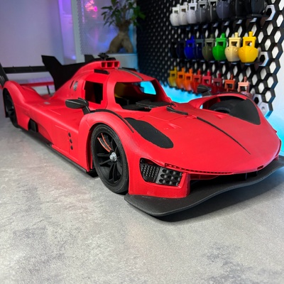 kırmızı le mans hiper araba 2023 ölçekli 1 8 wec ferrari lmh 499p motor sporları yarış süper 3d print model - Mito3D