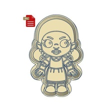 red light green robot doll cookie cutter stamp gadget kawaii cupcake squid game 3d print model - Mito3D