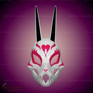 red mask neon white game - fan art 3d print model cosplay costume halloween helmet horror premium monster toys demon character head face games accessories 3d print model - Mito3D