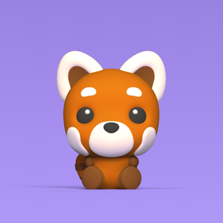 red panda big head cute sculpture animal toy art miniatures decorative cartoon play 3d print model - Mito3D
