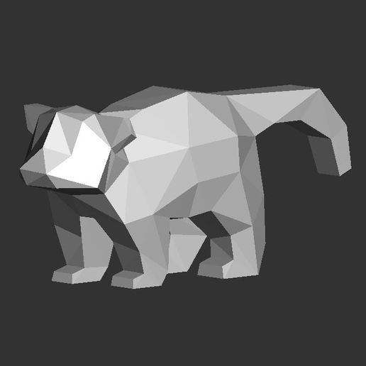 rosso panda lowpoly arte animale poli carina design 3D print model - Mito3D