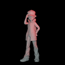 rosso Pokemon allenatore arte figura statua video gioco videogiochi miniatura scultura fan art poli figurina 3d print model - Mito3D