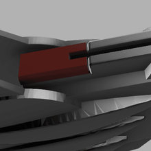rouge randger blaster faire glisser bloquer gadget Puissance rangers épée dague puissant morphin cosplay sentai pistolet 3d print model - Mito3D