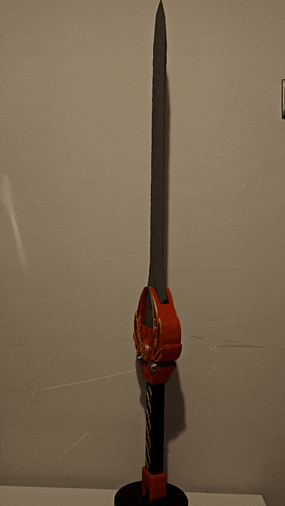 rojo guardabosque espada poderoso morfina guardabosques apuntalar cosplay compacto moderno arma juguete 3d print model - Mito3D