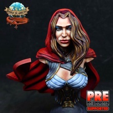 red riding bust game dark fantasy hooded rpg display lady human d&d dragons dungeons figure figurine modular worlds 3d print model - Mito3D