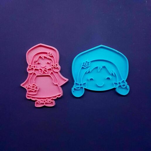 red riding hood cookie cutter little 3D print model - Mito3D