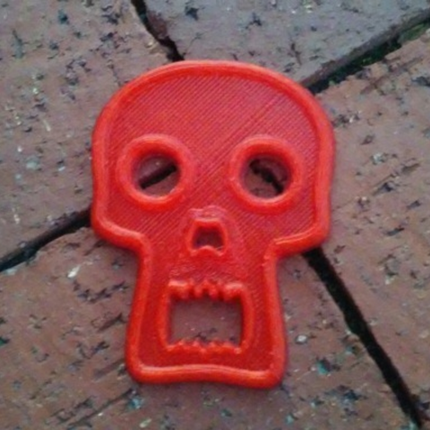 red skull earbud holder gadget 3D print model - Mito3D